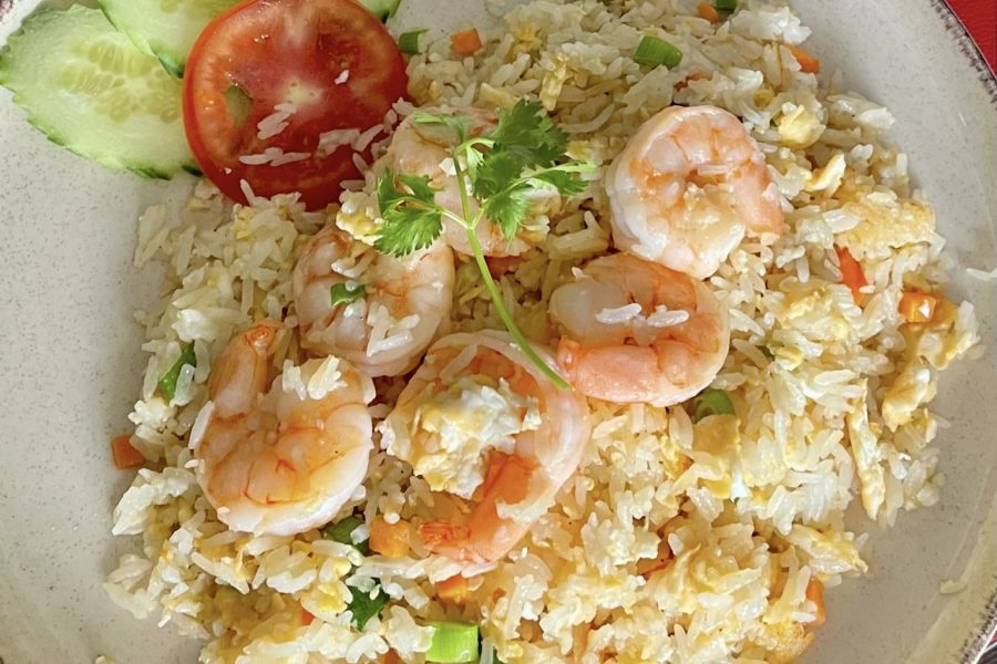Riz frit crevettes